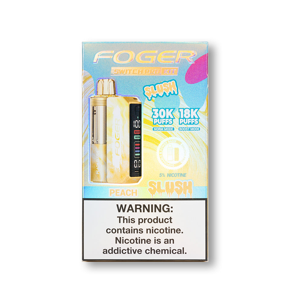 Peach Slush Foger Switch Pro 30K Kit disposable vape packaging