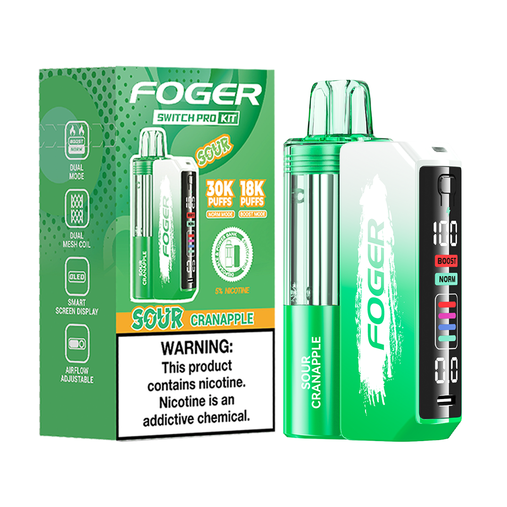 Sour Cranapple Foger Switch Pro 30K Kit disposable vape packaging