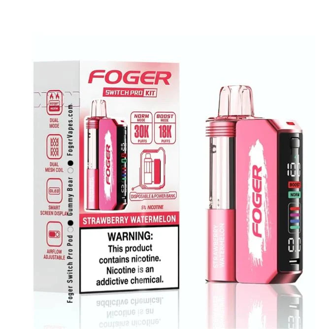 Strawberry Watermelon Foger Switch Pro 30K Kit disposable vape packaging 