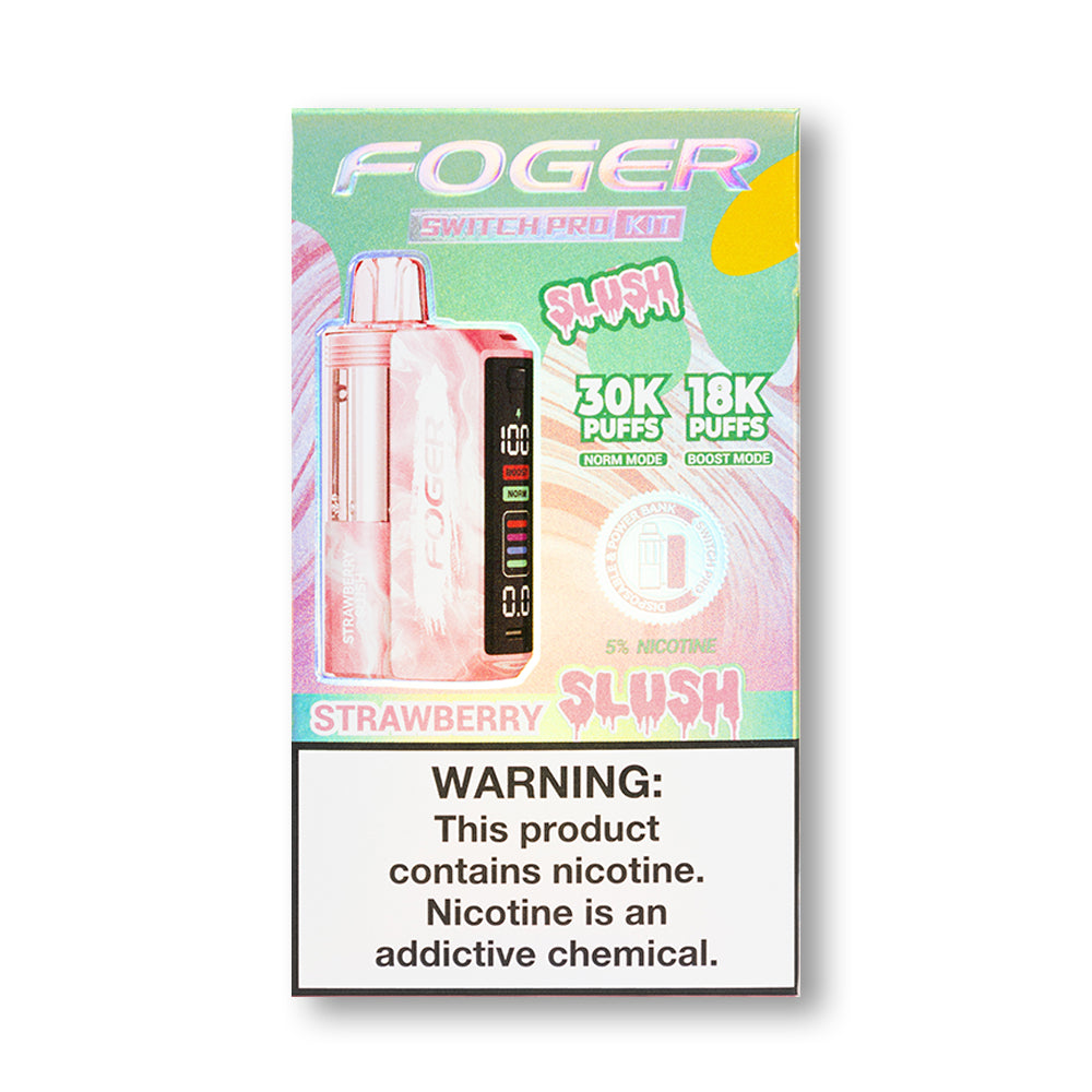 Strawberry Slush Foger Switch Pro 30K Kit disposable vape packaging