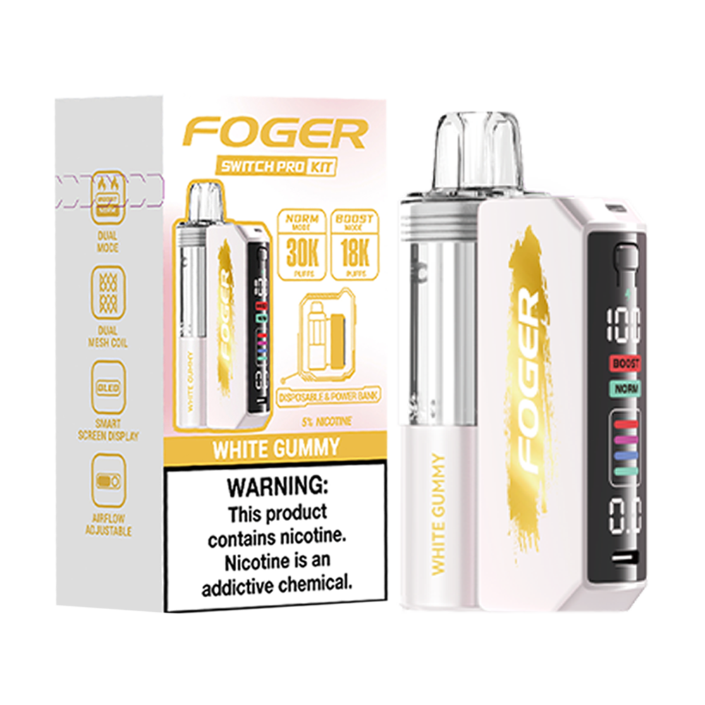 Foger Vape Flavors White Gummy Explore White Gummy Foger Pods: 30K Puffs of  Fruity Flavor