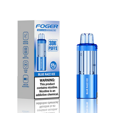 Blue Razz Ice Foger Switch Pro 30K Pod  disposable vape packaging 