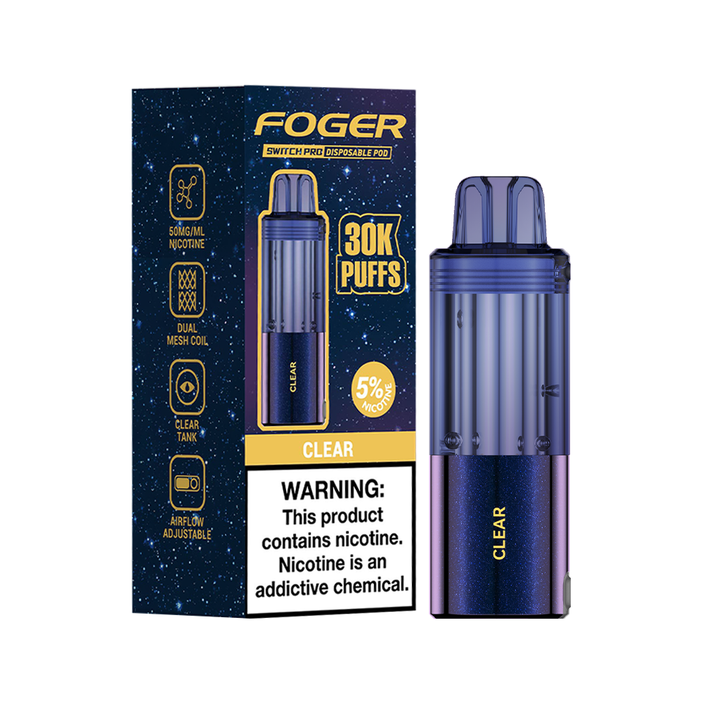 Clear Foger Switch Pro 30K Pod  disposable vape packaging 