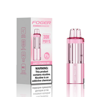 Juicy Peach Ice Foger Switch Pro 30K Pod disposable vape packaging 
