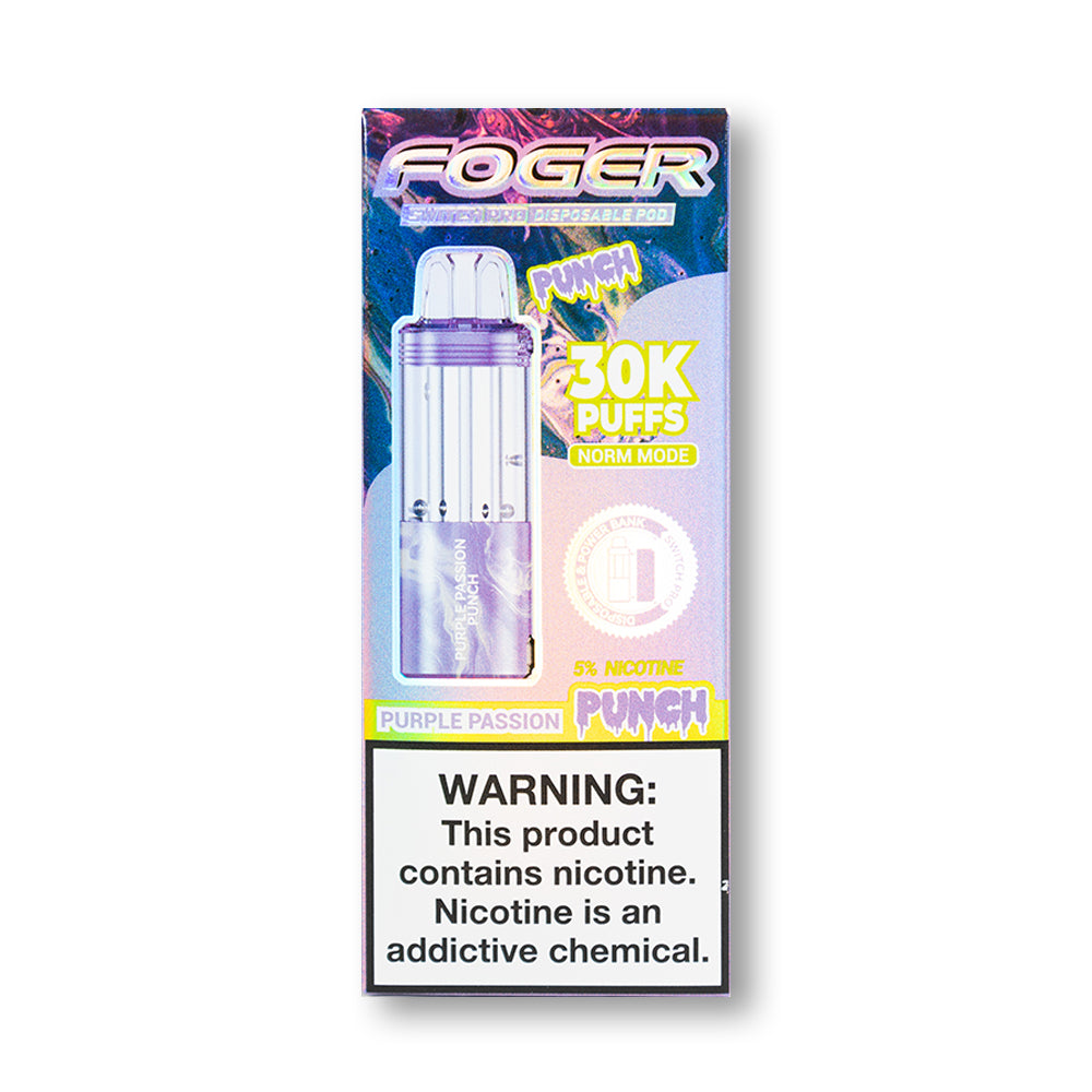 Purple Passion Punch Foger Switch Pro 30K Pod disposable vape packaging
