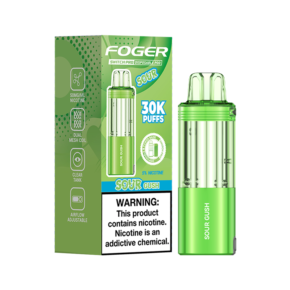 Sour Gush Foger Switch Pro 30K Pod  disposable vape packaging