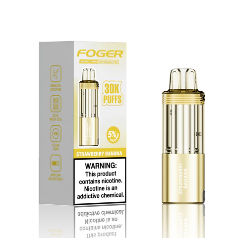 Strawberry Banana Foger Switch Pro 30K Pod disposable vape packaging
