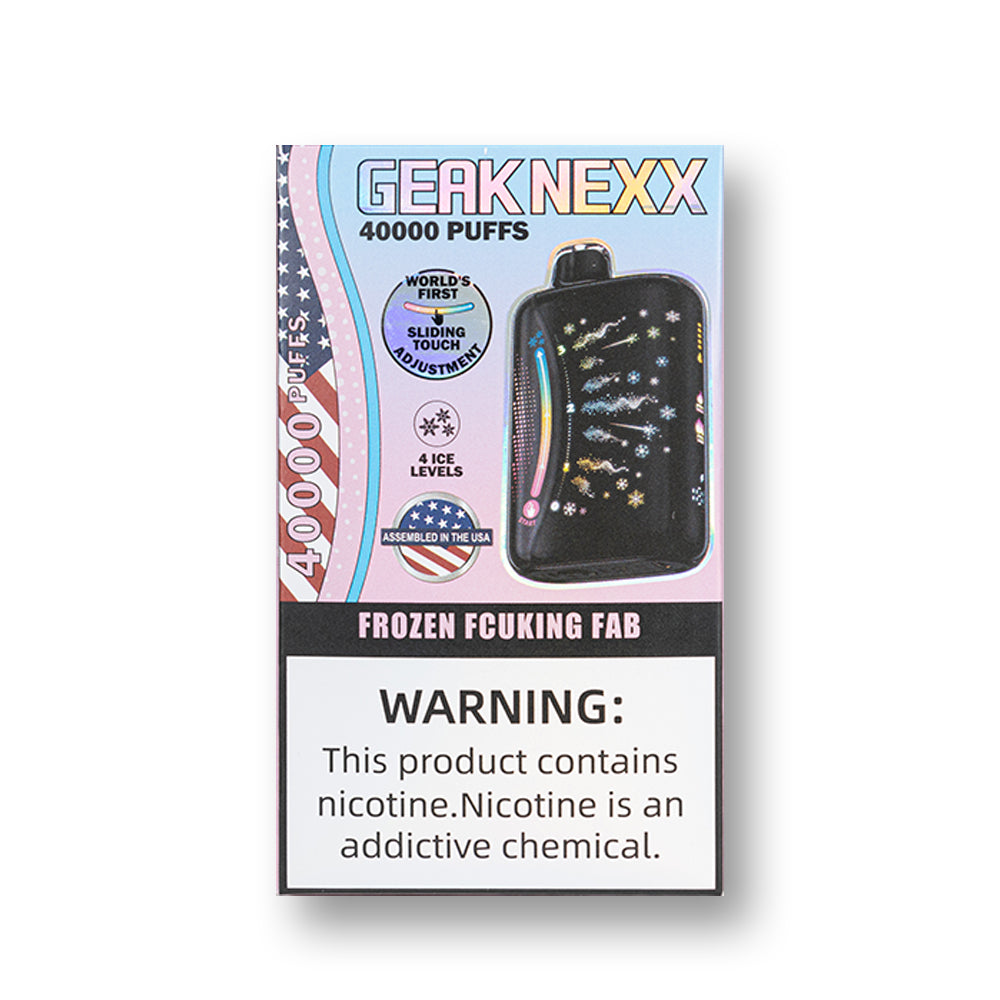 Frozen Fcuking Fab (Ice Adjust) Geak Nexx 40K disposable vape packaging