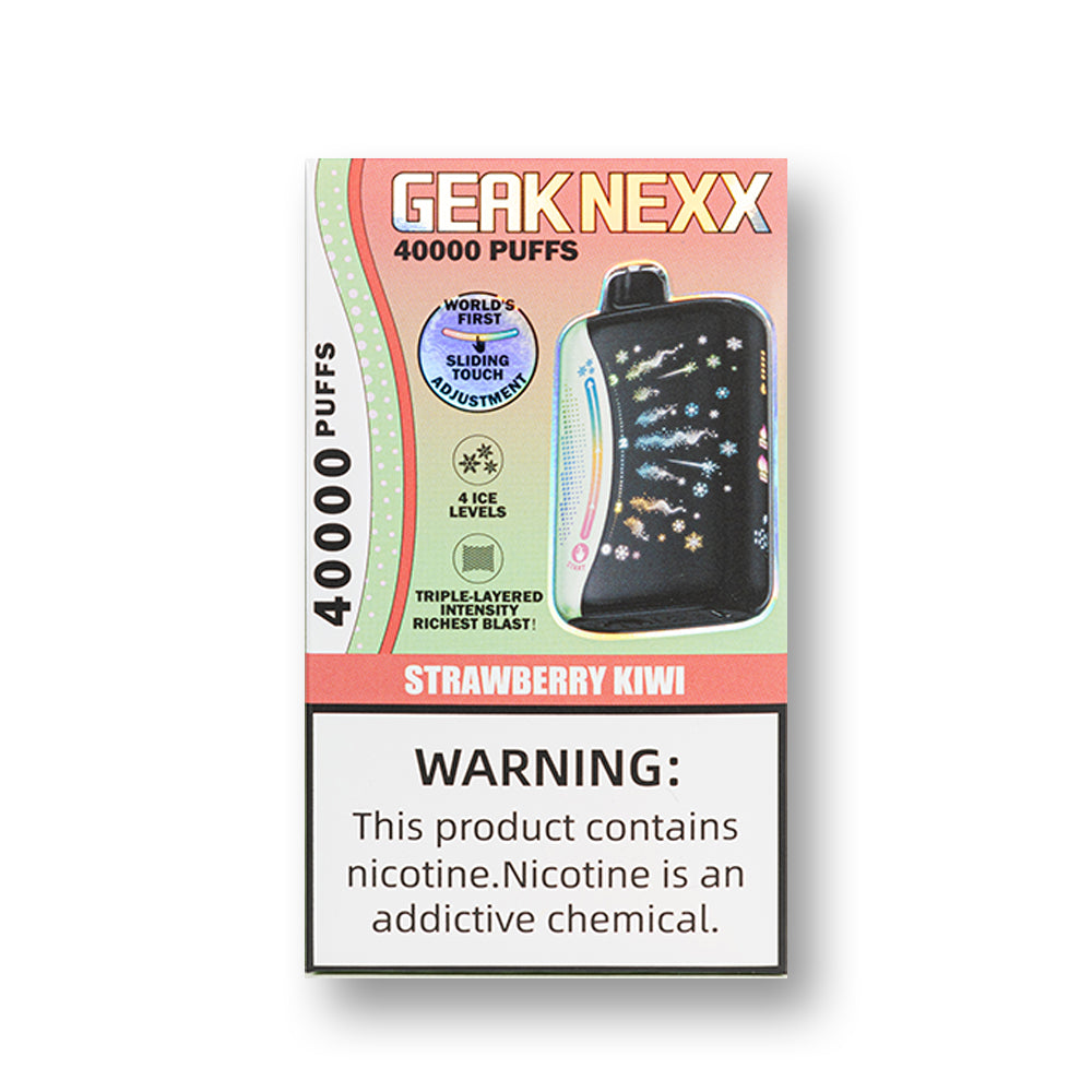 Strawberry Kiwi Freeze(Ice Adjust) Geak Nexx 40K disposable vape packaging