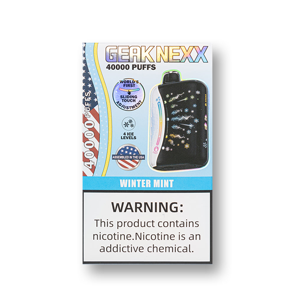 Winter Mint (Ice Adjust) Geak Nexx 40K disposable vape packaging