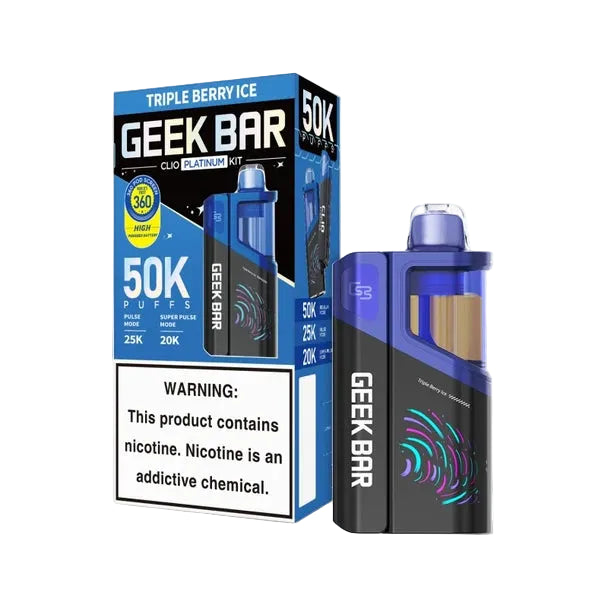 Triple Berry Ice Disposable Vape - Geek Bar Clio Platinum 50K Kit 