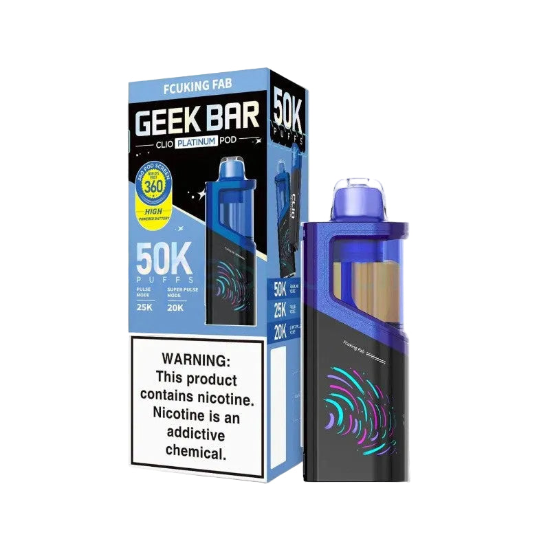 Fcuking Fab Geek Bar Clio Platinum 50K Pod disposable vape packaging 