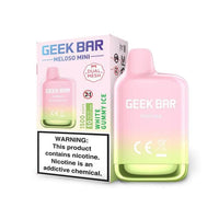 White Gummy Ice Geek Bar Meloso Mini 1500 Disposable Vape Packaging 