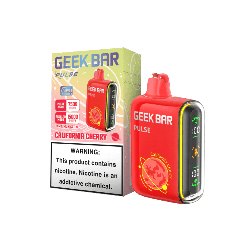 California Cherry Geek Bar Pulse 15000 Disposable Vape packaging