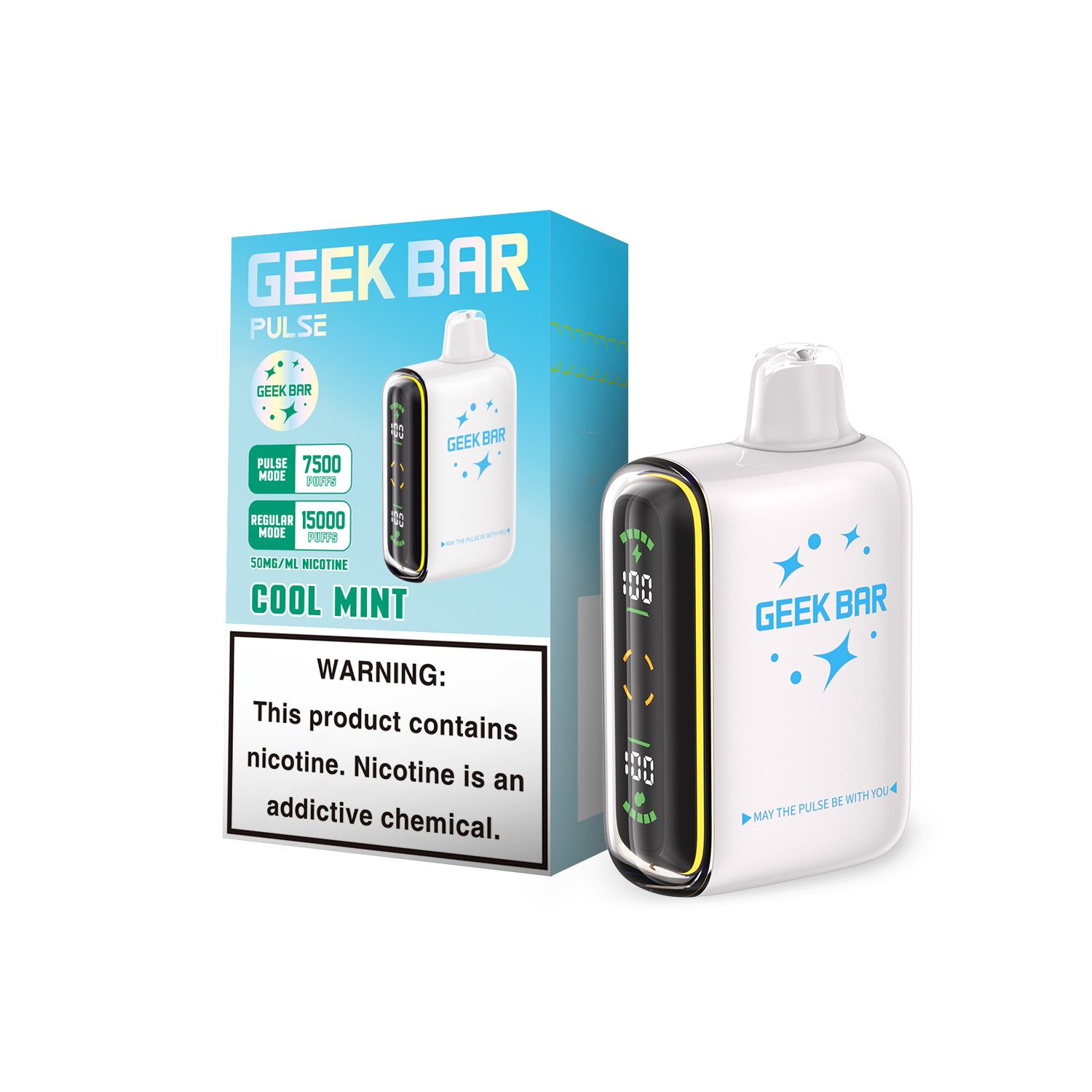 Cool Mint Geek Bar Pulse 15000 Disposable Vape Packaging 