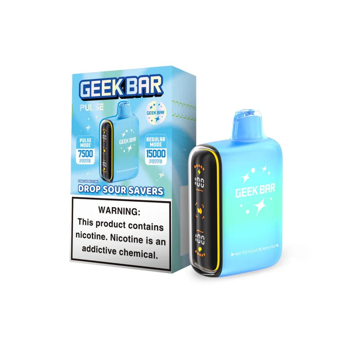 Drop Sour Savers Geek Bar Pulse 15000 Disposable Vape Packaging 