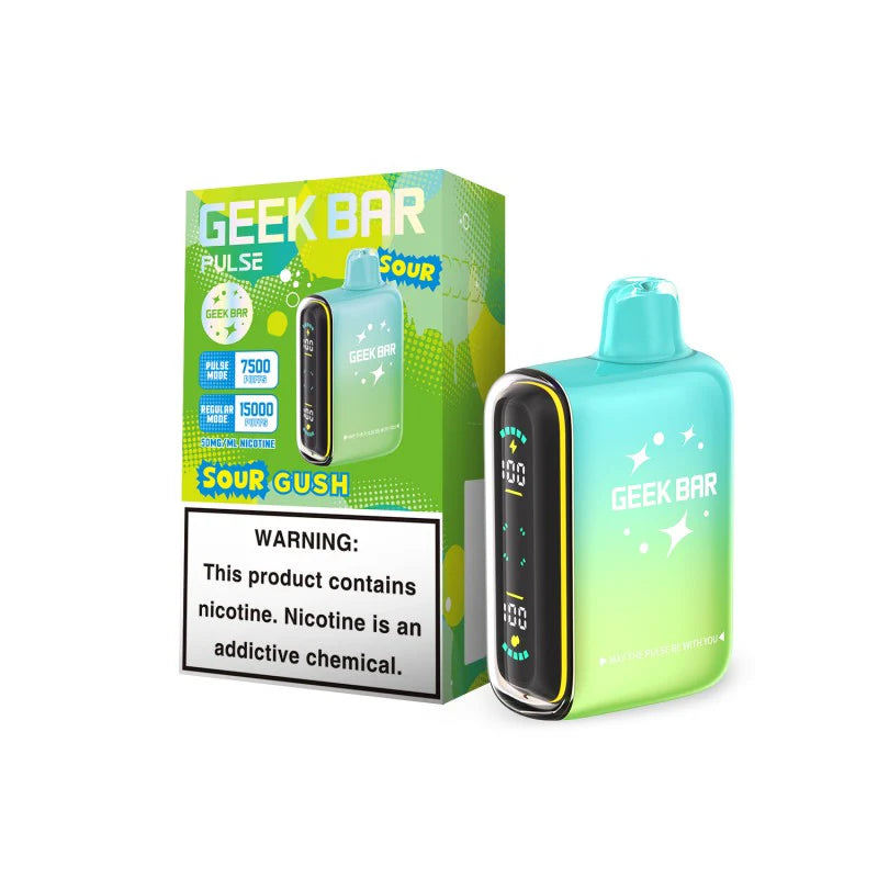 Sour Gush Geek Bar Pulse 15000 Disposable Vape Packaging 