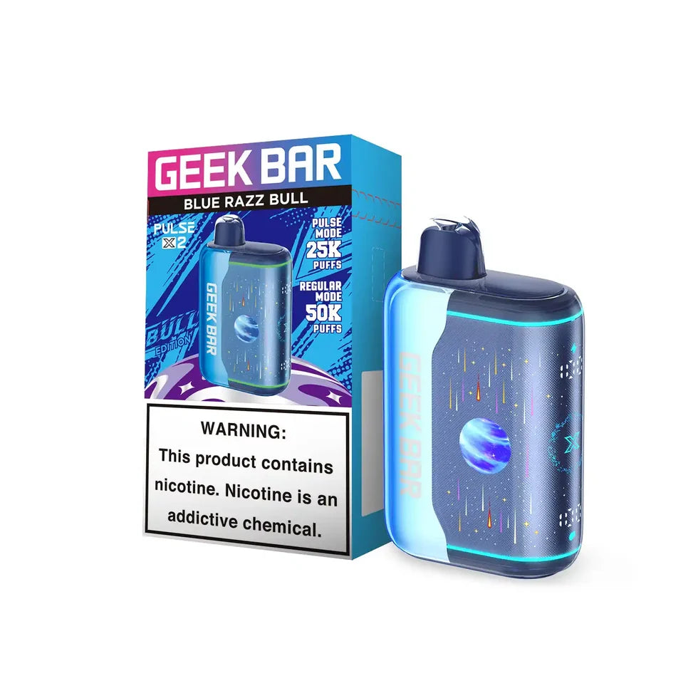 Blue Razz Bxll - Geek Bar Pulse X 2 50K disposable vape packaging 
