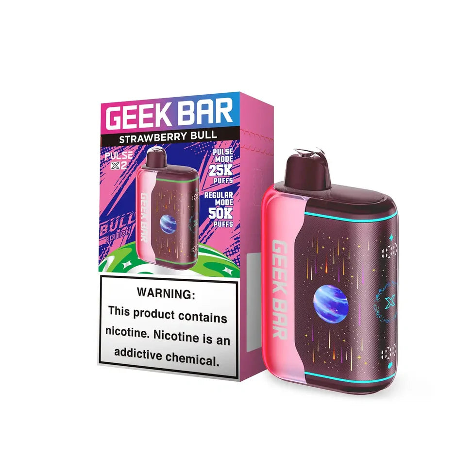 Strawberry Bxll - Geek Bar Pulse X 2 50K disposable vape packaging 