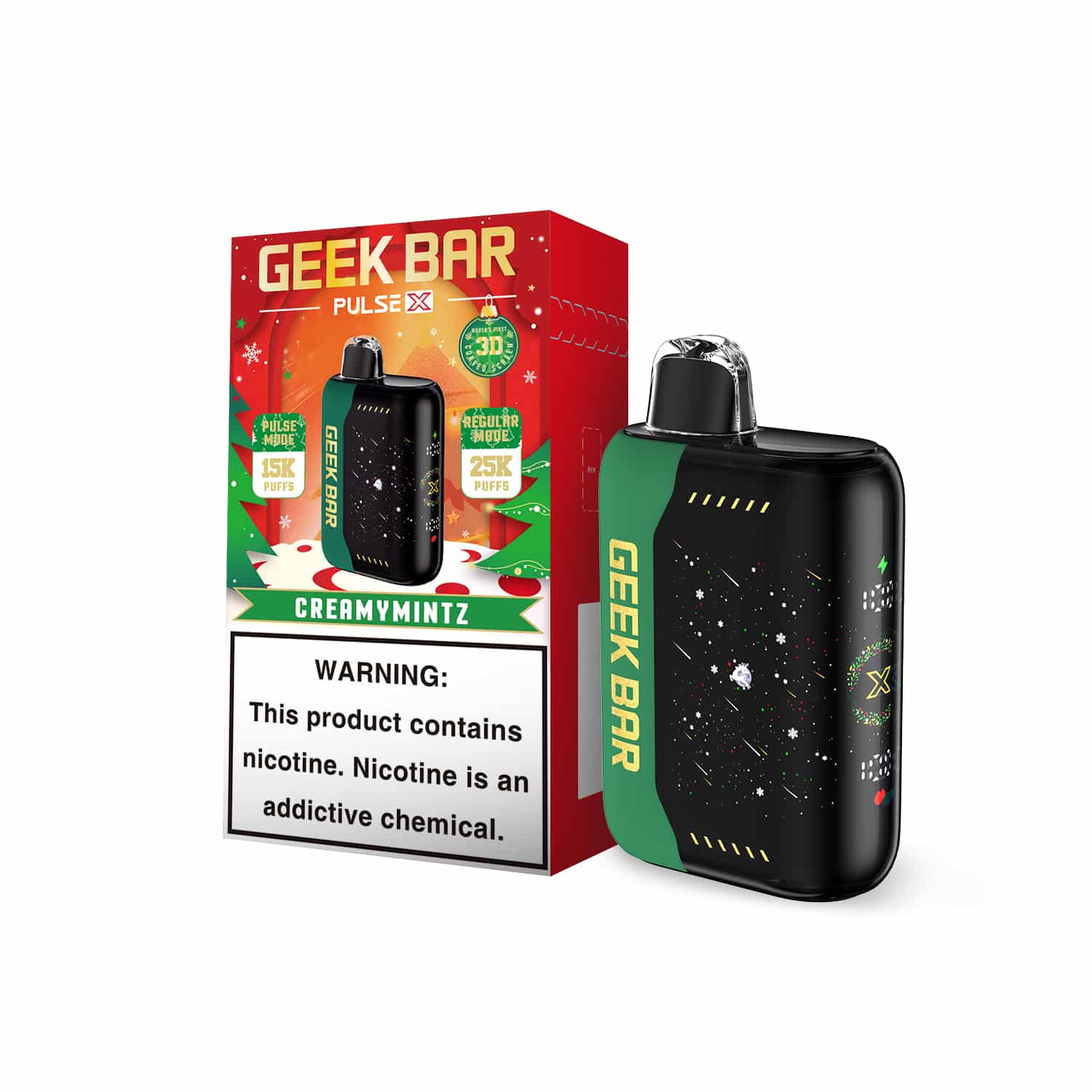 CreamyMintz Geek Bar Pulse X 25000 Disposable Vape Packaging 