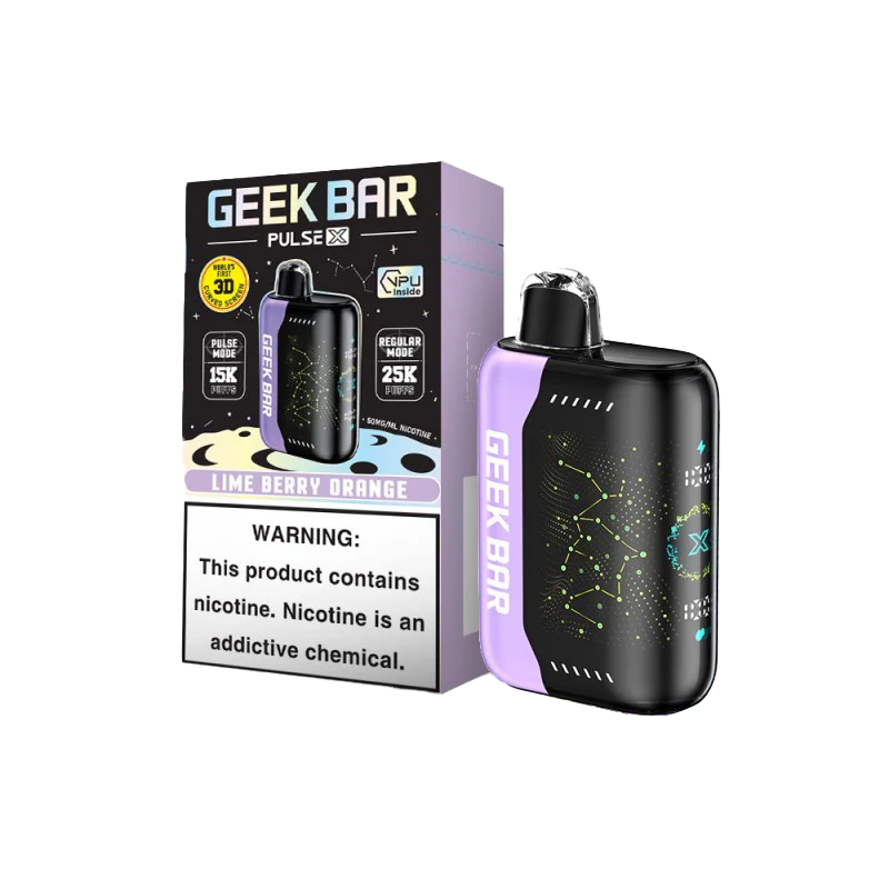 Lime Berry Orange Geek Bar Pulse X 25000 Disposable Vape packaging