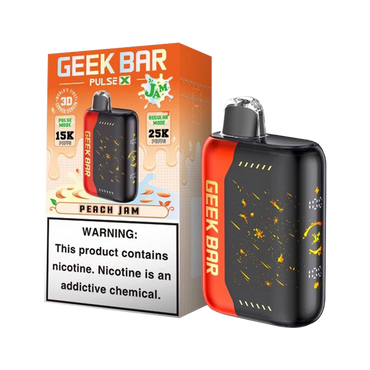 Peach Jam Geek Bar Pulse X 25000 Disposable Vape Packaging 