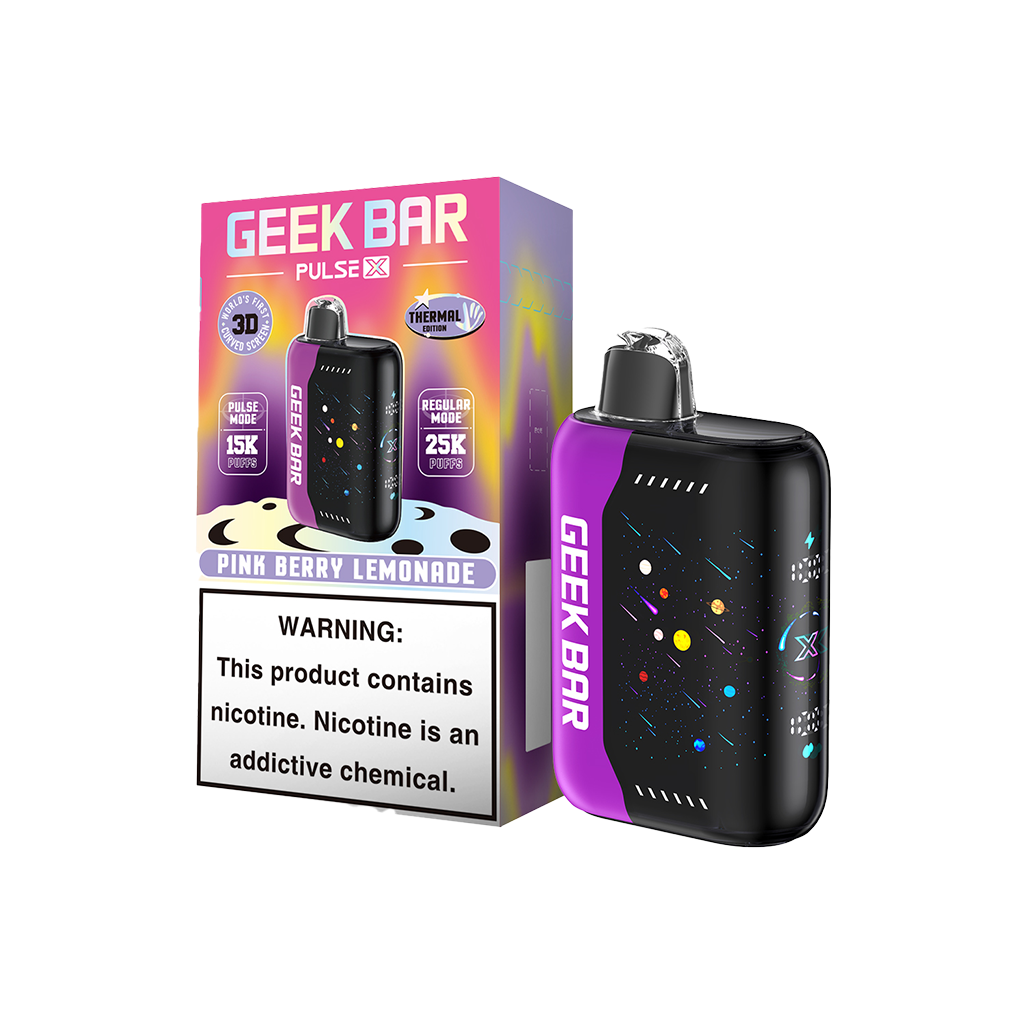 Pink Berry Lemonade Geek Bar Pulse X 25000 Disposable Vape Packaging 