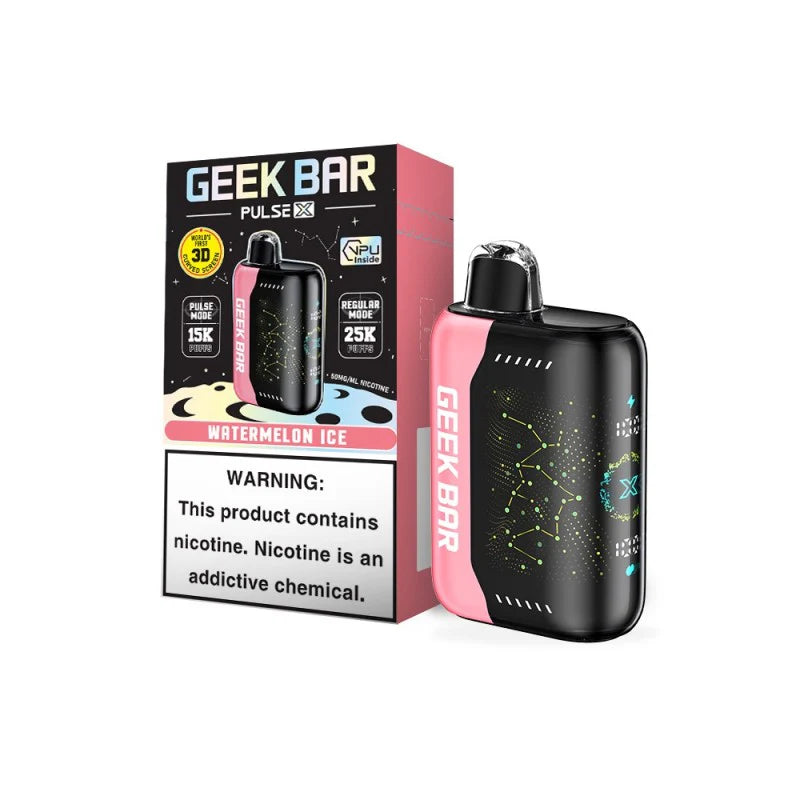 Watermelon Ice Geek Bar Pulse X 25000 disposable vape packaging