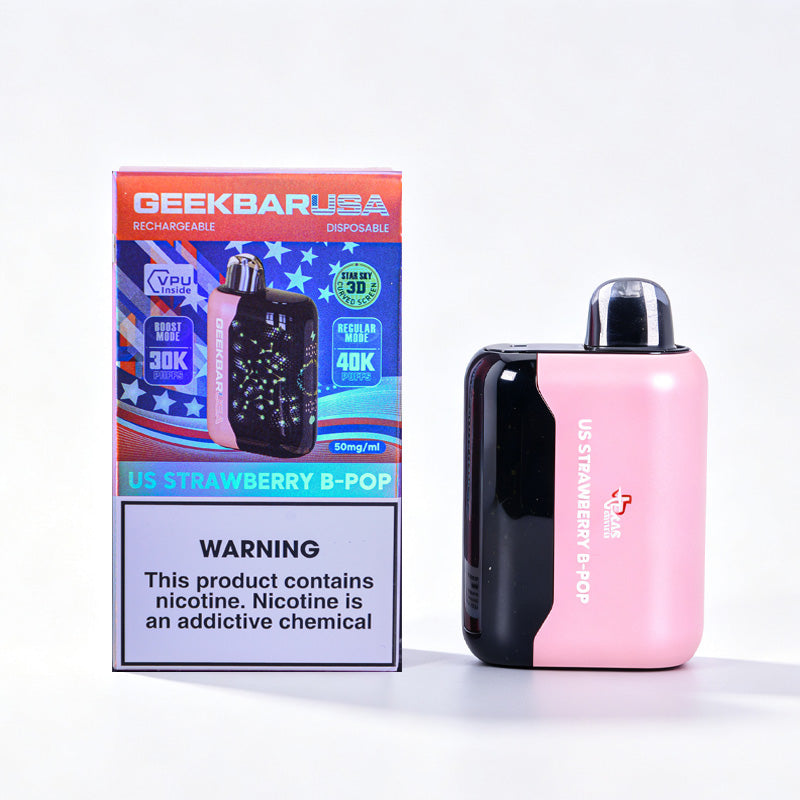 US Strawberry B-Pop - Geek Bar USA Packaging
