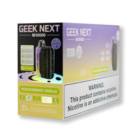 Blackcurrant Vanilla Geek Next X 50000 disposable vape packaging