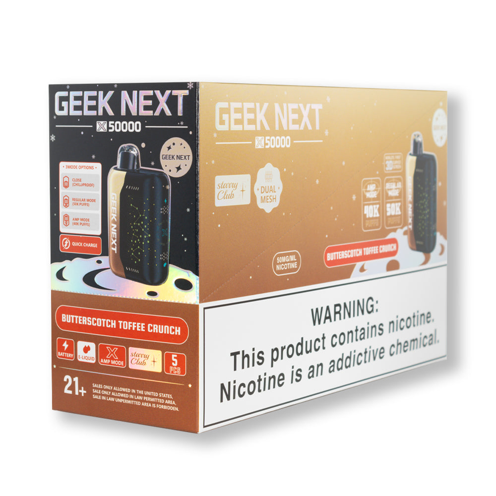Butterscotch Toffee Crunch Geek Next X 50000 disposable vape packaging
