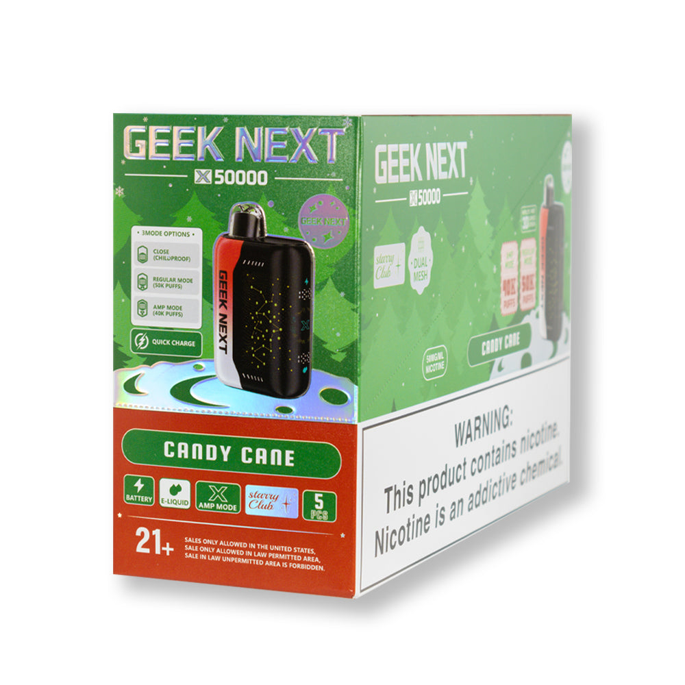 Candy Cane Geek Next X 50000 disposable vape packaging