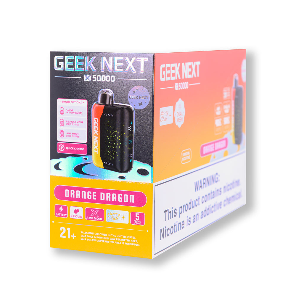 Orange Dragon Geek Next X 50000 disposable vape packaging