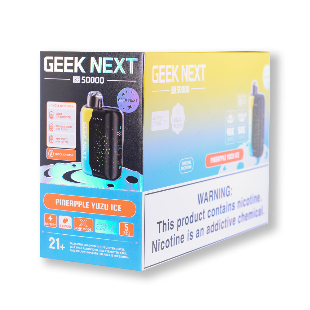 Pineapple Yuzu Ice Geek Next X 50000 disposable vape packaging