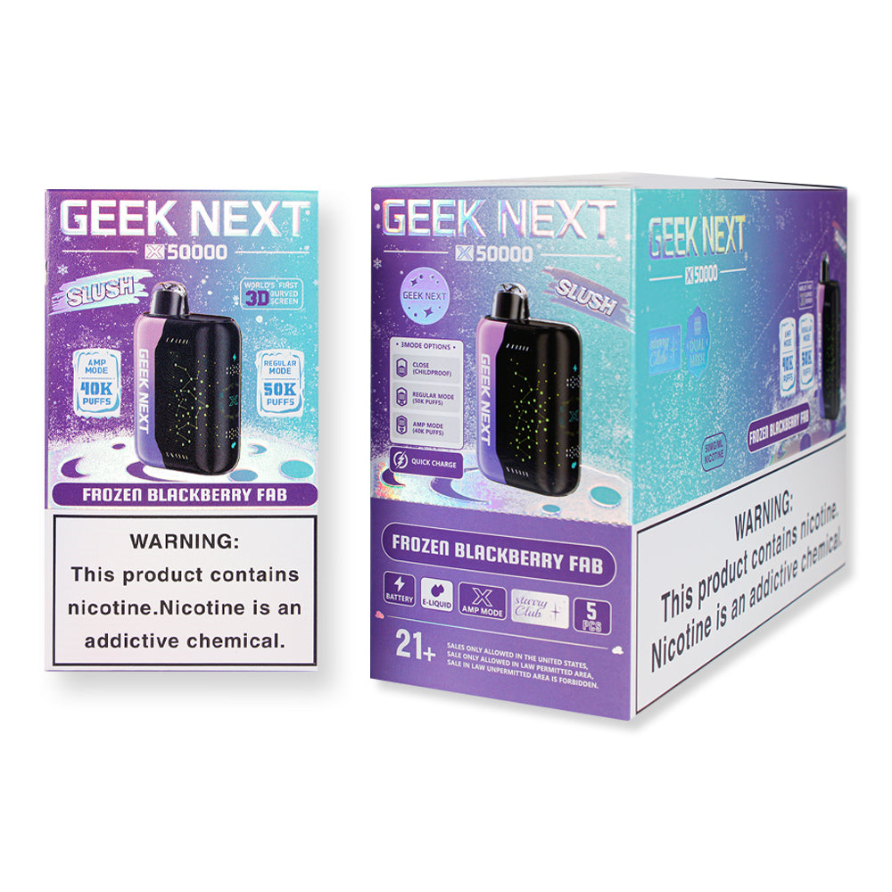Frozen Blackberry Geek Next X 50000 Disposable Vape Packaging