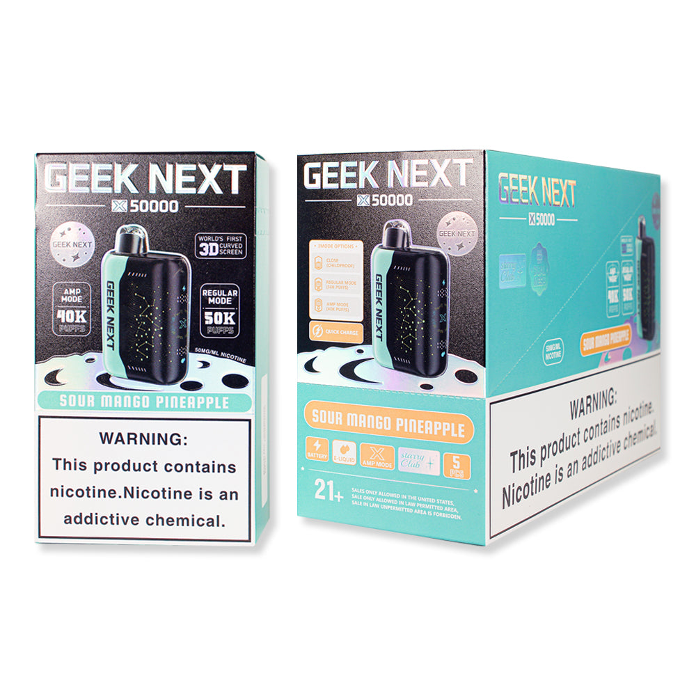 Sour Mango Pineapple Geek Next X 50000 Disposable Vape Packaging