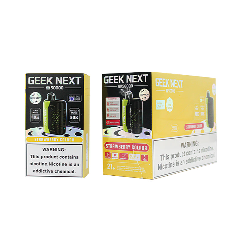 Strawberry Colada Geek Next X 50000 disposable vape packaging