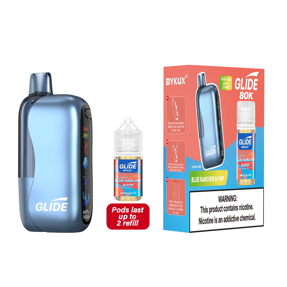 Blue Rancher B-Pop Glide 80K Kit disposable vape packaging 