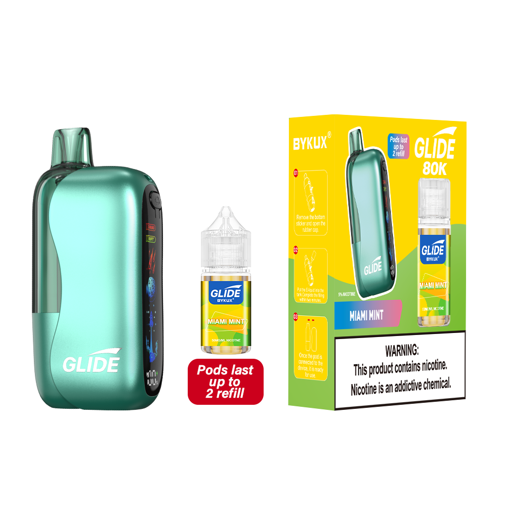 Miami Mint Glide 80K Kit disposable vape packaging 