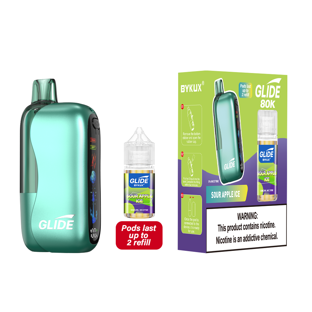 Sour Apple Ice Glide 80K Kit disposable vape packaging 