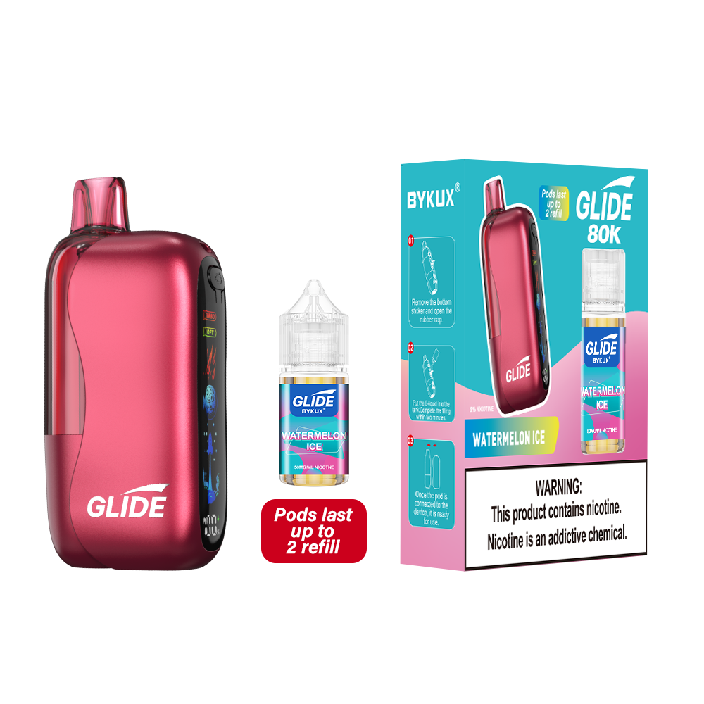 Watermelon Ice Glide 80K Kit disposable vape packaging 