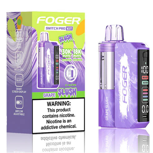 Foger Switch Pro 30K Kit Grape Slush Disposable Vape - Black Coral 
