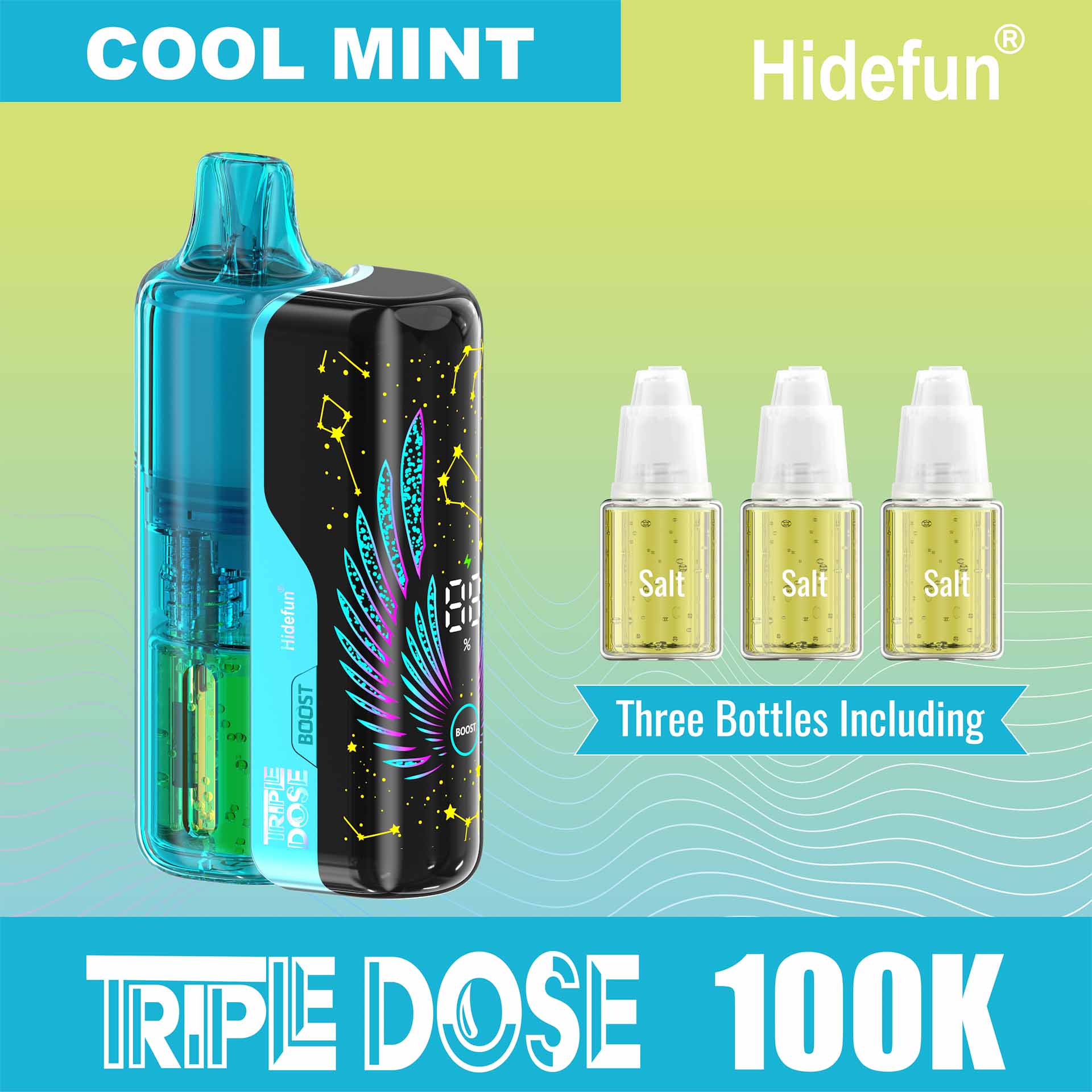 Cool Mint Hidefun Triple Dose 100K Disposable Vape