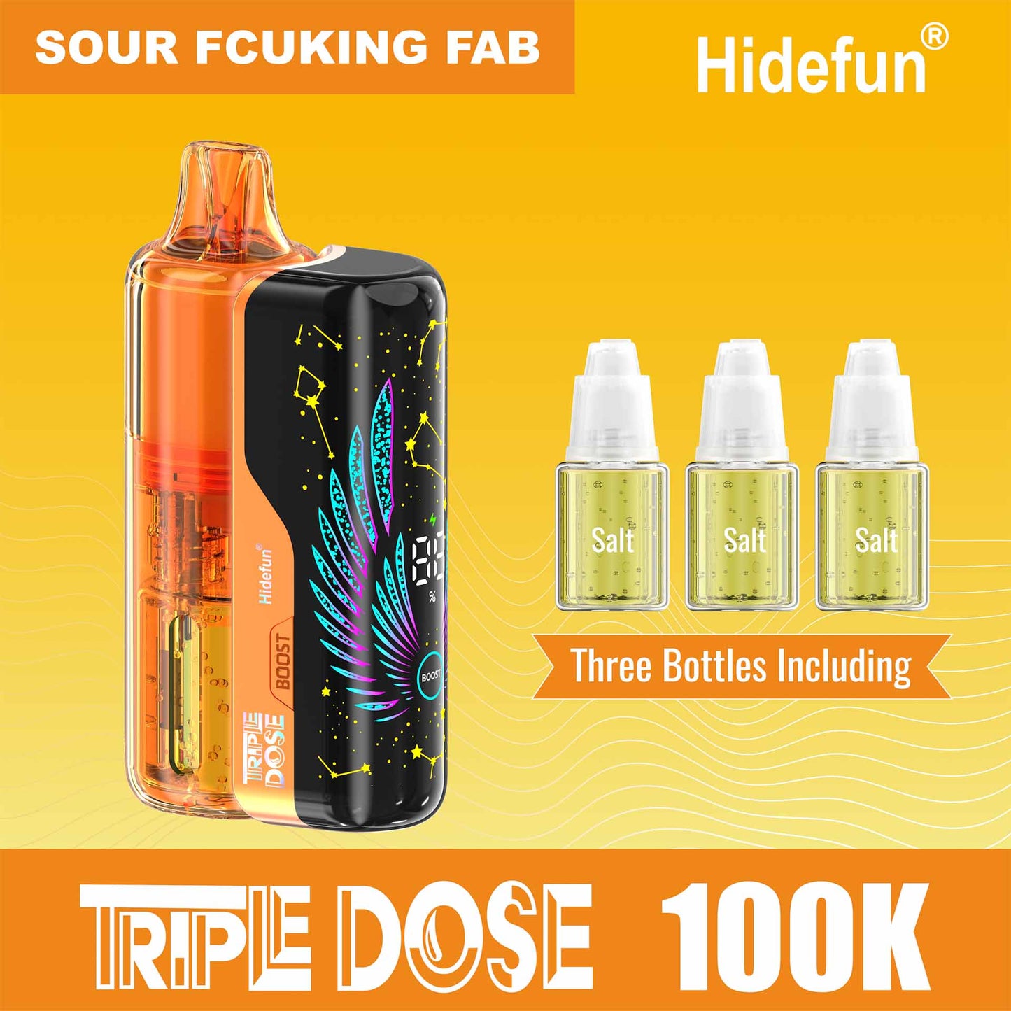 Sour Fcuking Fab Hidefun Triple Dose 100K Kit Disposable Vape