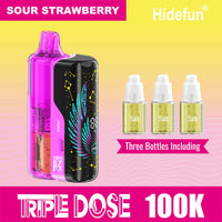 Sour Strawberry Hidefun Triple Dose 100K Kit disposable vape