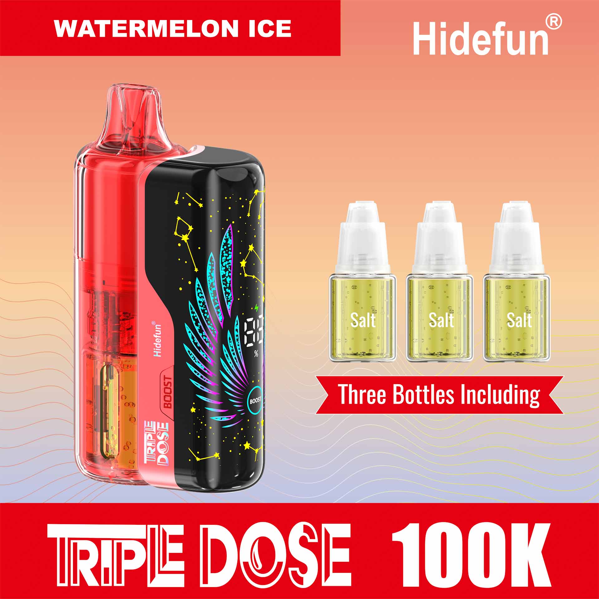 Watermelon Ice Hidefun Triple Dose 100K Kit disposable vape