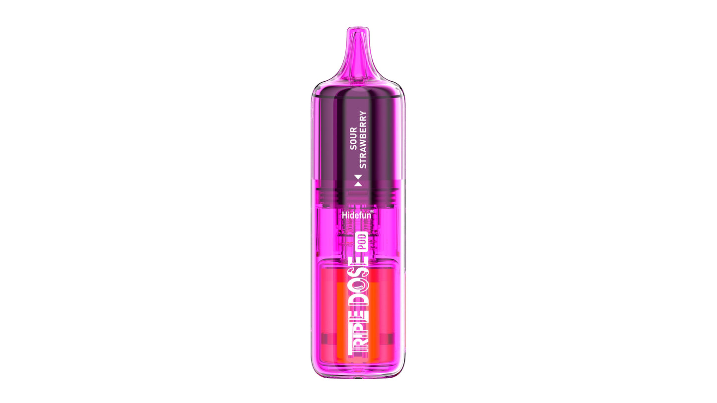 Sour Strawberry Disposable Vape - Hidefun Triple Dose 100K Pod