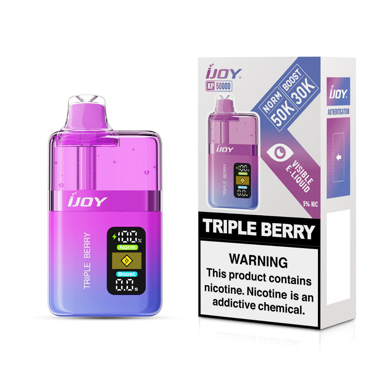 Triple Berry IJoy XP50000 disposable vape packaging 