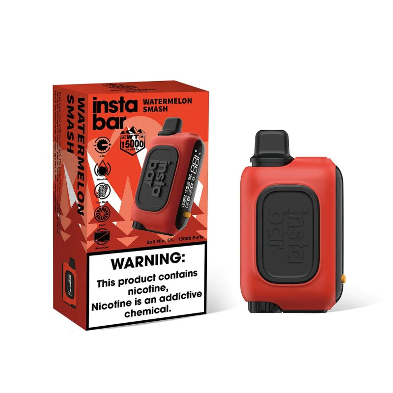Watermelon Smash InstaBar WT15000 disposable vape packaging 
