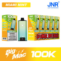 Miami Mint JNR Big Mac 100K disposable vape packaging